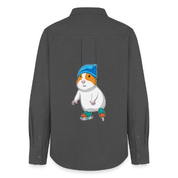 Hamster Eislaufen Schlittschuhe - Frauen Oxford Hemd - Anthrazit - Hinten - AI Model Female 172 light (172cm)