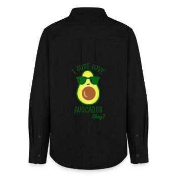 Avocado – I Just Love Avocados Okay? - Women's Oxford Shirt - black - Back - AI Model Female 172 light (172cm)