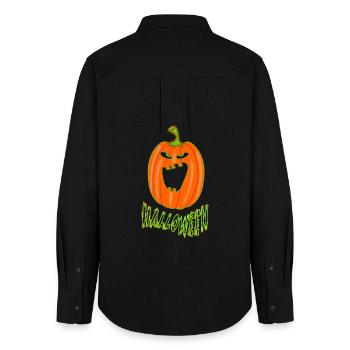 Pumpkin Halloween - Women's Oxford Shirt - black - Back - AI Model Female 172 light (172cm)