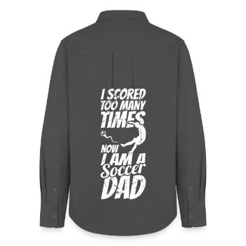 Soccer Dad - Women's Oxford Shirt - anthracite - Back - AI Model Female 172 light (172cm)