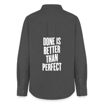 Done is better than perfect - Women's Oxford Shirt - anthracite - Back - AI Model Female 172 light (172cm)