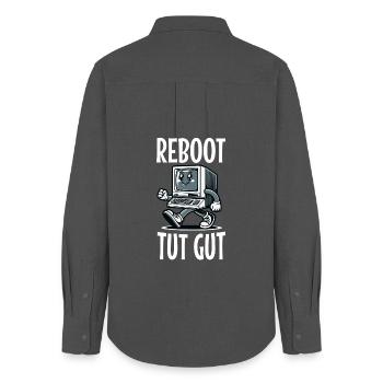 Reboot Tut Gut Administrator - Frauen Oxford Hemd - Anthrazit - Hinten - AI Model Female 172 light (172cm)
