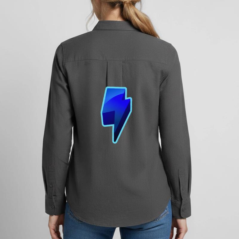 NeonBlitz Lightning Graphic Blue Women's Oxford Shirt