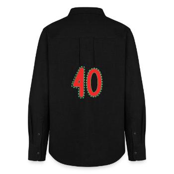 40. 40 JAHRE. 40. JAHRESTAG. 40-JÄHRIGES JUBILÄUM. - Frauen Oxford Hemd - Schwarz - Hinten - AI Model Female 172 light (172cm)