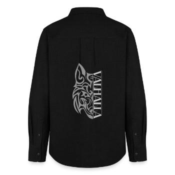 Valhalla Wolf Viking - Frauen Oxford Hemd - Schwarz - Hinten - AI Model Female 172 light (172cm)