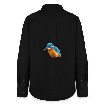 Kingfisher Kingfisher Alcedo Atthis Bird Nature - Women's Oxford Shirt - black - Back - AI Model Female 172 light (172cm)