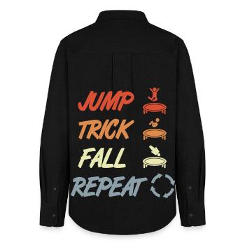 Trampoline Techniques - Women's Oxford Shirt - black - Back - AI Model Female 172 light (172cm)