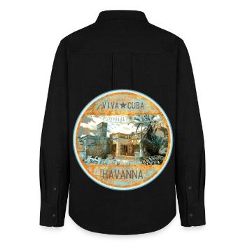 Viva Cuba Havana Retro Design - Women's Oxford Shirt - black - Back - AI Model Female 172 light (172cm)