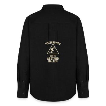 Pistenrowdy Abstand Halten Ski Fahren Piste Witzig - Frauen Oxford Hemd - Schwarz - Hinten - AI Model Female 172 light (172cm)
