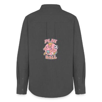 Play Ball: Retro Football Fun - Women's Oxford Shirt - anthracite - Back - AI Model Female 172 light (172cm)