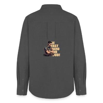 Mechanic with classic car - Women's Oxford Shirt - anthracite - Back - AI Model Female 172 light (172cm)