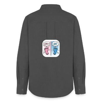 Füße Geschlecht Baby Junge oder Mädchen - Frauen Oxford Hemd - Anthrazit - Hinten - AI Model Female 172 light (172cm)