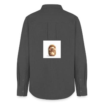 Kuscheliger Igel zu süß - Frauen Oxford Hemd - Anthrazit - Hinten - AI Model Female 172 light (172cm)
