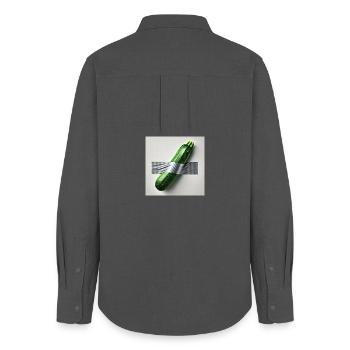 Zucchini framed by ribbon - Women's Oxford Shirt - anthracite - Back - AI Model Female 172 light (172cm)