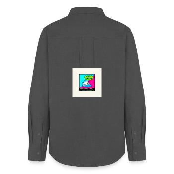 Energieträume-Modus - Frauen Oxford Hemd - Anthrazit - Hinten - AI Model Female 172 light (172cm)