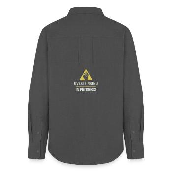 Overthinking In Progress - Women's Oxford Shirt - anthracite - Back - AI Model Female 172 light (172cm)