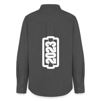 2023 - Women's Oxford Shirt - anthracite - Back - AI Model Female 172 light (172cm)