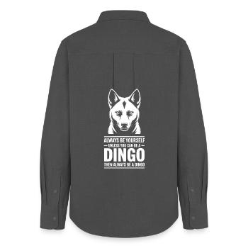 Dingo Sprüche Dingos Lustiges Dingo Geschenk - Frauen Oxford Hemd - Anthrazit - Hinten - AI Model Female 172 light (172cm)