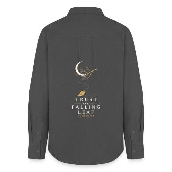 Falling Leaf Trust - Women's Oxford Shirt - anthracite - Back - AI Model Female 172 light (172cm)