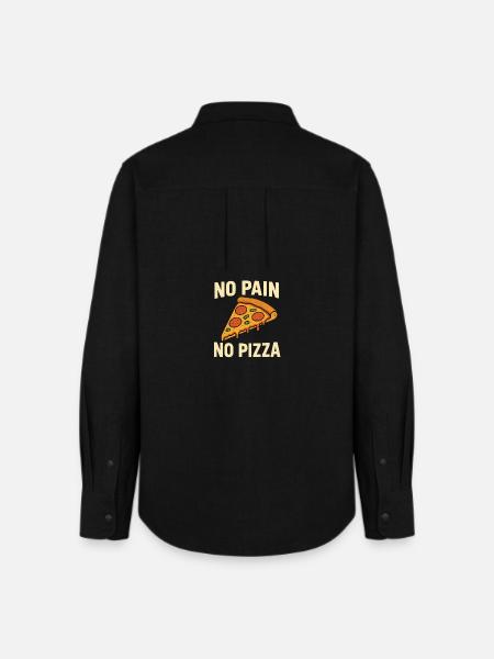 No pain no pizza - Frauen Oxford Hemd - Schwarz