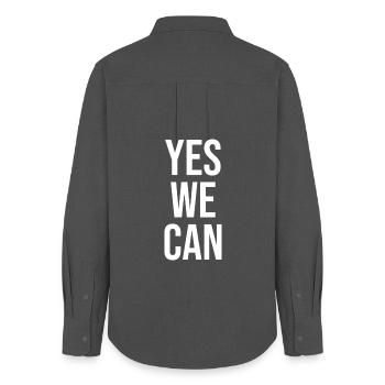 Yes We Can - Women's Oxford Shirt - anthracite - Back - AI Model Female 172 light (172cm)