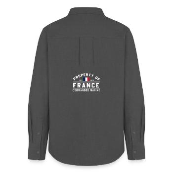 Property of France Commandos Marine - Women's Oxford Shirt - anthracite - Back - AI Model Female 172 light (172cm)