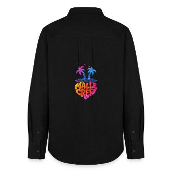 Malle Crew Palmen Insel Vibes - Frauen Oxford Hemd - Schwarz - Hinten - AI Model Female 172 light (172cm)