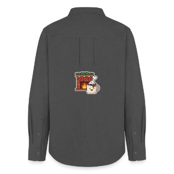 Chocomel warm by the fire cheerful - Women's Oxford Shirt - anthracite - Back - AI Model Female 172 light (172cm)