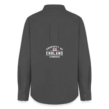 Englands Cambridge-Emblem - Frauen Oxford Hemd - Anthrazit - Hinten - AI Model Female 172 light (172cm)