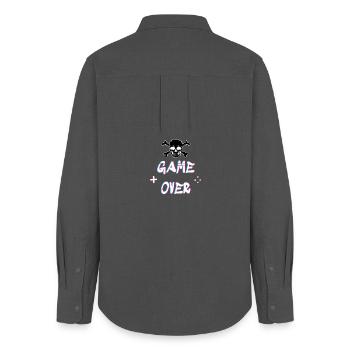 Game over T Shirt - Women's Oxford Shirt - anthracite - Back - AI Model Female 172 light (172cm)