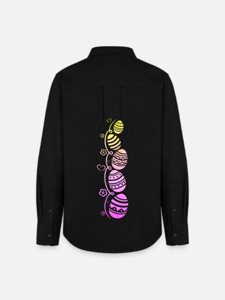 Bunte Ostereier zu Ostern - Frauen Oxford Hemd - Schwarz