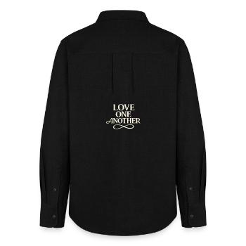 NEW -- Wear it. Share it. Inspire Someone Today. - Women's Oxford Shirt - black - Back - AI Model Female 172 light (172cm)