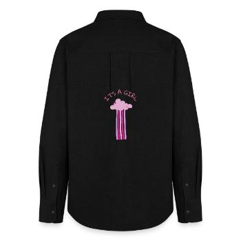 It's a Girl - Pink Cloud with Glitter for Party - Women's Oxford Shirt - black - Back - AI Model Female 172 light (172cm)