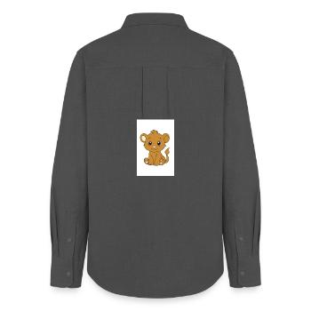 Kawaii lion cub - Women's Oxford Shirt - anthracite - Back - AI Model Female 172 light (172cm)