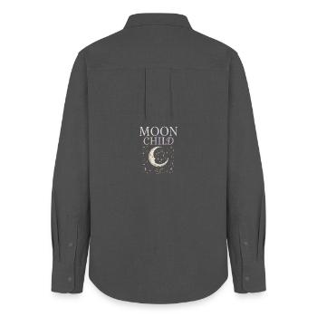 Moon Child – Mystic Spiritual Shirt with Mon - Women's Oxford Shirt - anthracite - Back - AI Model Female 172 light (172cm)