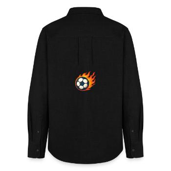 Fireball Football Flame - Women's Oxford Shirt - black - Back - AI Model Female 172 light (172cm)