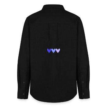 CŒUR. CŒURS. SAINT VALENTIN. LOVE. AMOUR. COUPLE. - Chemise Oxford Femme - noir - Dos - AI Model Female 172 light (172cm)