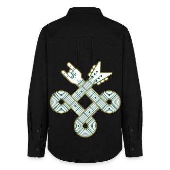 Celtic Knot Guitar - Women's Oxford Shirt - black - Back - AI Model Female 172 light (172cm)