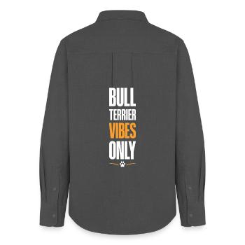 Bull Terrier Vibes Only - Women's Oxford Shirt - anthracite - Back - AI Model Female 172 light (172cm)