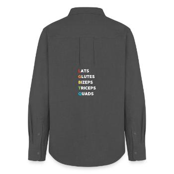 Muscle Group Mix: Lats Glutes Quads - Women's Oxford Shirt - anthracite - Back - AI Model Female 172 light (172cm)
