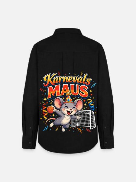 Karnevalsmaus Handball Geschenk Lustig Fasching - Frauen Oxford Hemd - Schwarz