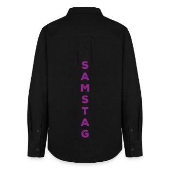 Samedi - violet - Chemise Oxford Femme - noir - Dos - AI Model Female 172 light (172cm)