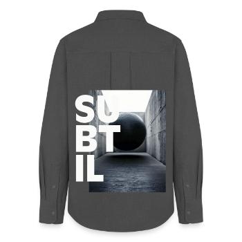 Weightlessness, subtle black and white, graphic design - Women's Oxford Shirt - anthracite - Back - AI Model Female 172 light (172cm)
