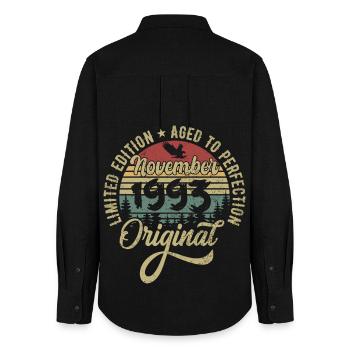 November 1993 Anniversary Gift November 1993 - Women's Oxford Shirt - black - Back - AI Model Female 172 light (172cm)
