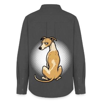 Whippet Windhund Whippets Windhundbesitzer - Frauen Oxford Hemd - Anthrazit - Hinten - AI Model Female 172 light (172cm)