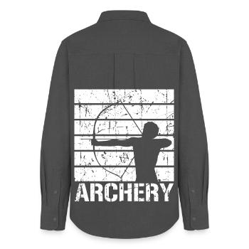 Fun archery - Women's Oxford Shirt - anthracite - Back - AI Model Female 172 light (172cm)