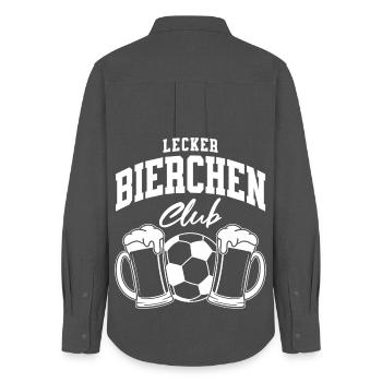 Lecker Bierchen Club - Frauen Oxford Hemd - Anthrazit - Hinten - AI Model Female 172 light (172cm)