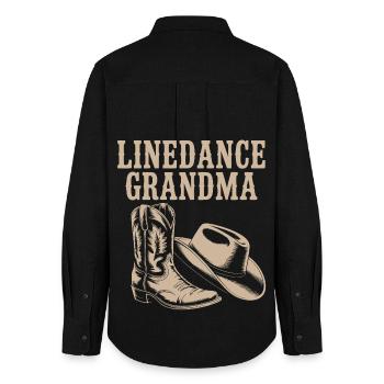Linedance Oma Boots Hut - Frauen Oxford Hemd - Schwarz - Hinten - AI Model Female 172 light (172cm)