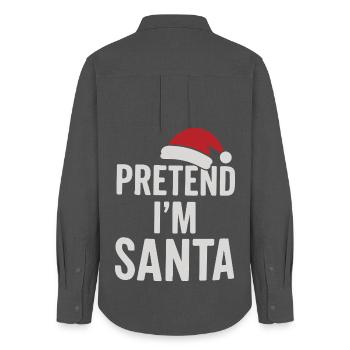 Pretend I'm Santa Claus - Women's Oxford Shirt - anthracite - Back - AI Model Female 172 light (172cm)