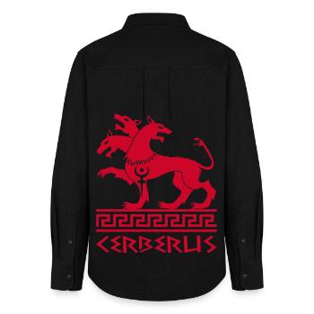 Red cerberus dog - Women's Oxford Shirt - black - Back - AI Model Female 172 light (172cm)